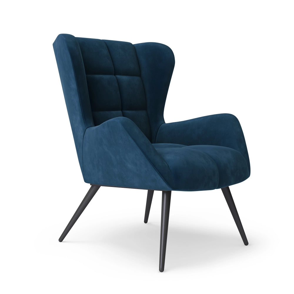 Alphason Dalton Accent Chair, Blue Velvet