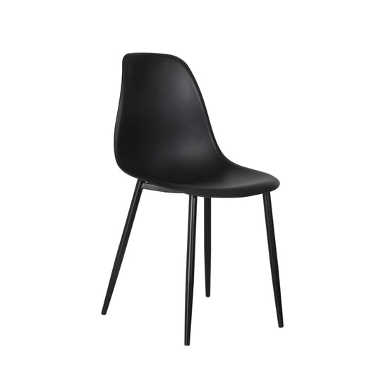 Core Products Aspen Curve Chair Black Plastic Seat With Black Metal Legs (Pair)
