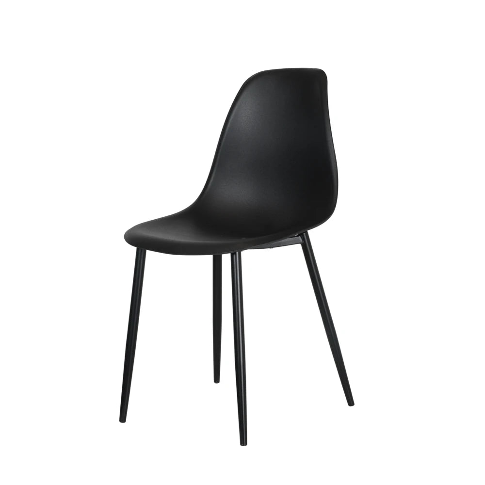 Core Products Aspen Curve Chair Black Plastic Seat With Black Metal Legs (Pair)