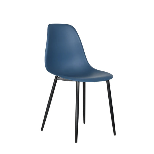 Core Products Aspen Curve Chair, Blue Plastic Seat With Black Metal Legs (Pair)
