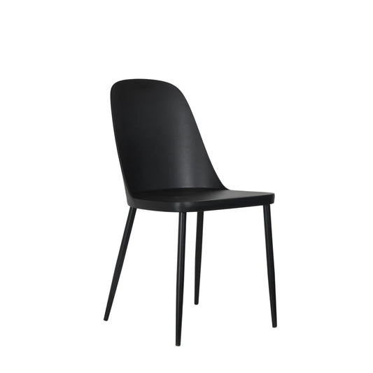 Core Products Aspen Duo Chair, Black Plastic Seat With Black Metal Legs (Pair)