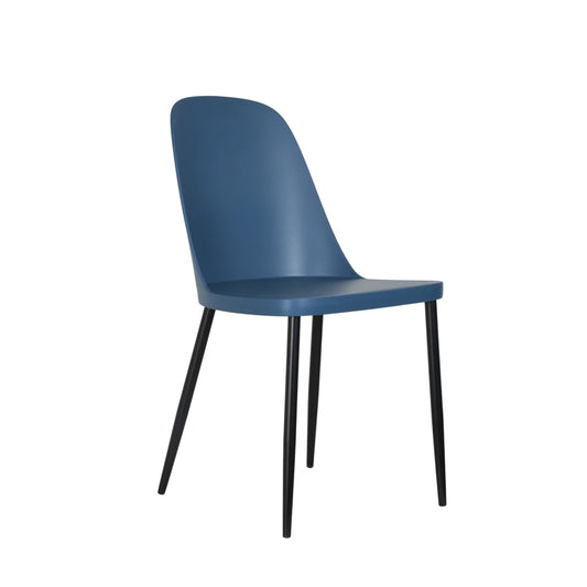 Core Products Aspen Duo Chair, Blue Plastic Seat With Black Metal Legs (Pair)