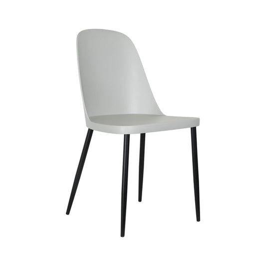 Core Products Aspen Duo Chair, Light Grey Plastic Seat With Black Metal Legs (Pair)