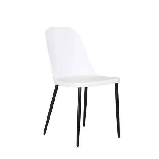 Core Products Aspen Duo Chair, White Plastic Seat With Black Metal Legs (Pair)