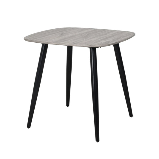Core Products Aspen Square Dining Table, Grey Oak Effect With Black Tapered Legs