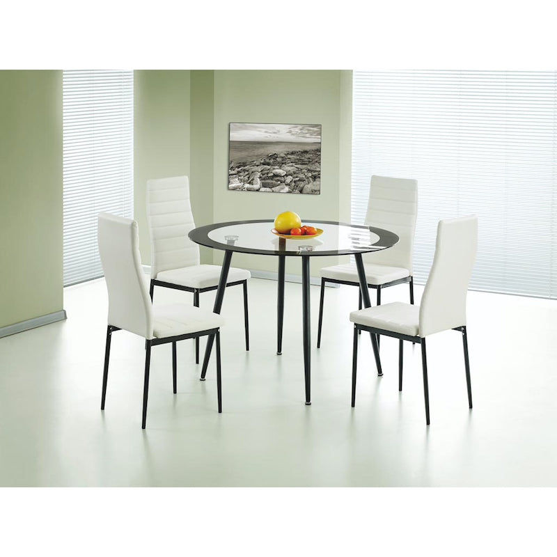 Heartlands Furniture Acodia Dining Table Clear Glass & Black