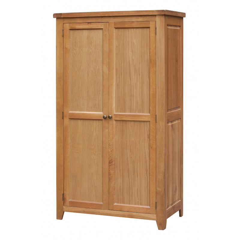 Heartlands Furniture Acorn Solid Oak Wardrobe 2 Door Full Hanging