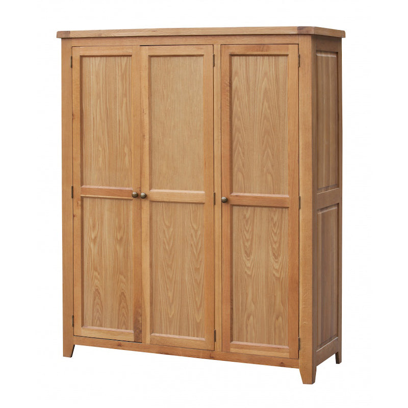 Heartlands Furniture Acorn Solid Oak Wardrobe 3 Door Full Hanging