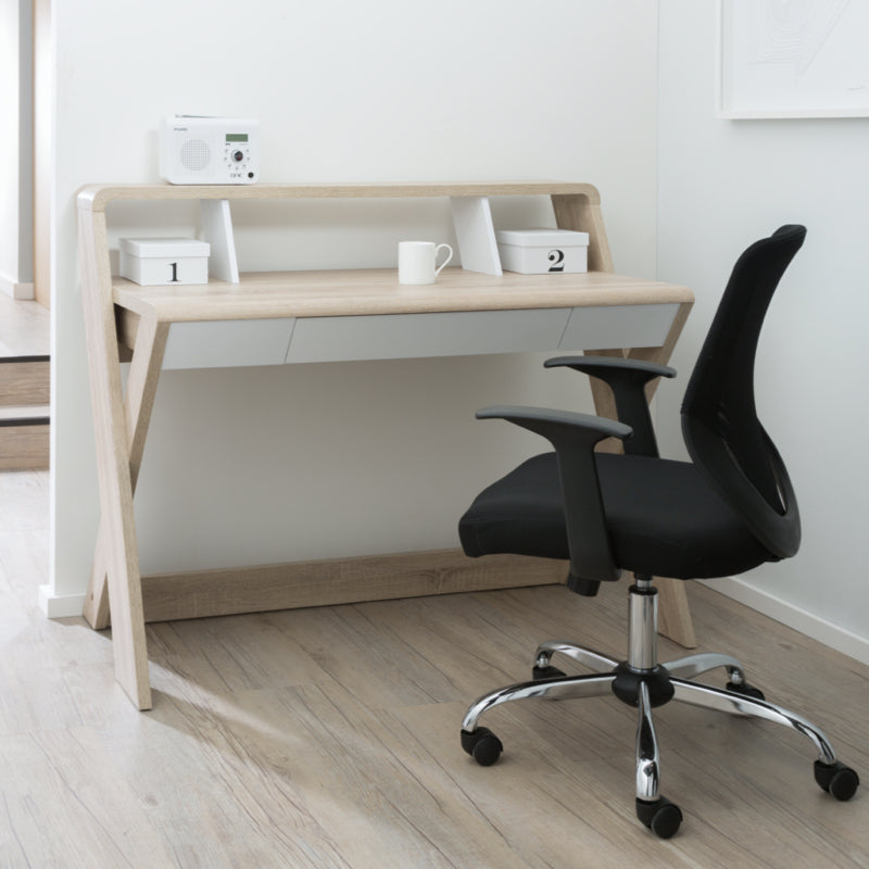 Alphason Aspen Office Desk, Light Oak & White