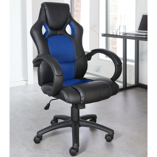 Alphason Daytona Faux leather Chair, Blue & Black