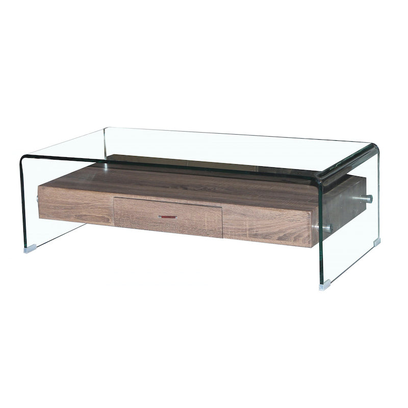 Heartlands Furniture Angola Clear Coffee Table with Drawer
