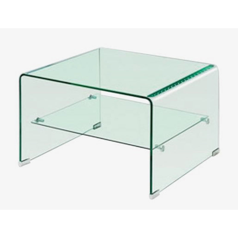Heartlands Furniture Angola Clear Lamp Table with Shelf