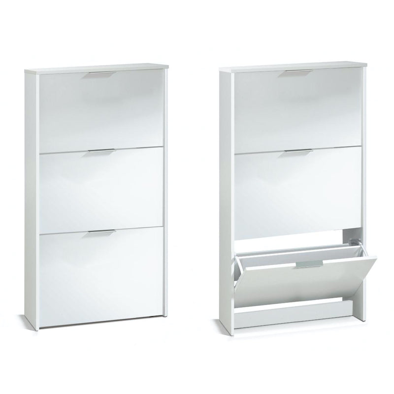 Heartlands Furniture Arctic Shoe Cabinet 3 Doors White LC7877BO