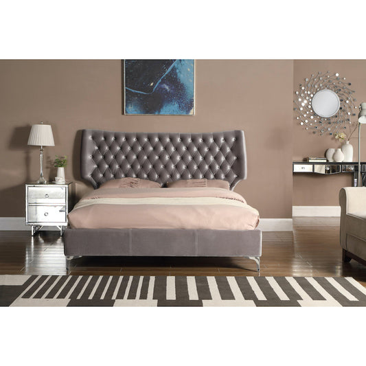 Heartlands Furniture Ashbourne Velvet Double Bed Grey