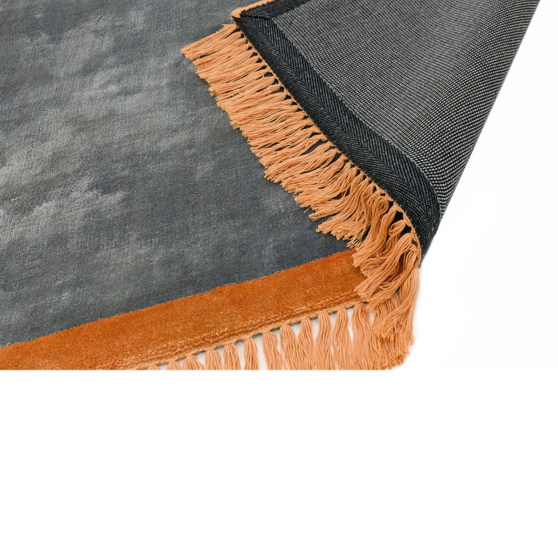 Asiatic Elgin Grey/ Orange Border Rug