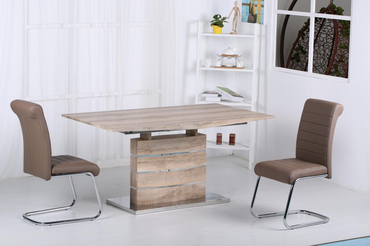 Heartlands Furniture Astra Extending Dining Table with Stainless Steel Base