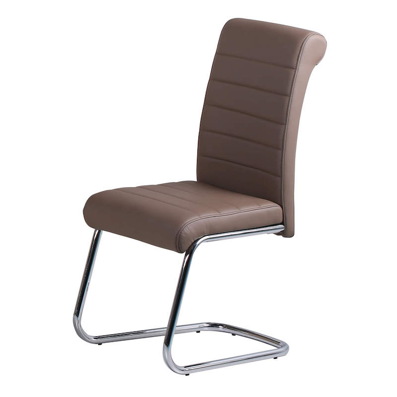 Heartlands Furniture Astra PU Chairs Chrome & Brown