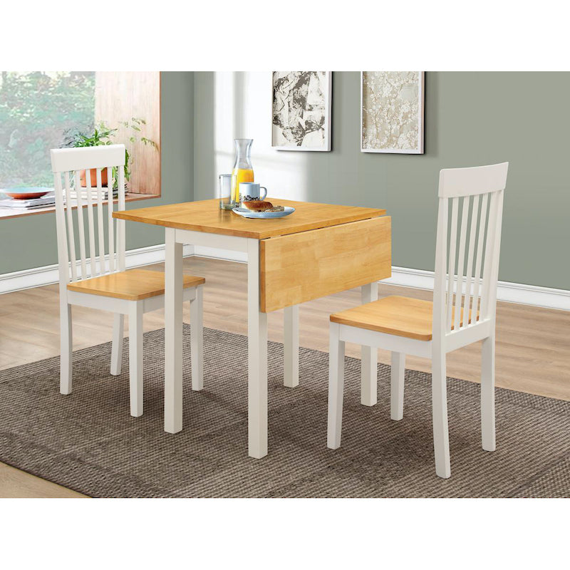 Heartlands Furniture Atlas (Amber) White Dropleaf Dining Set with 2 Chairs