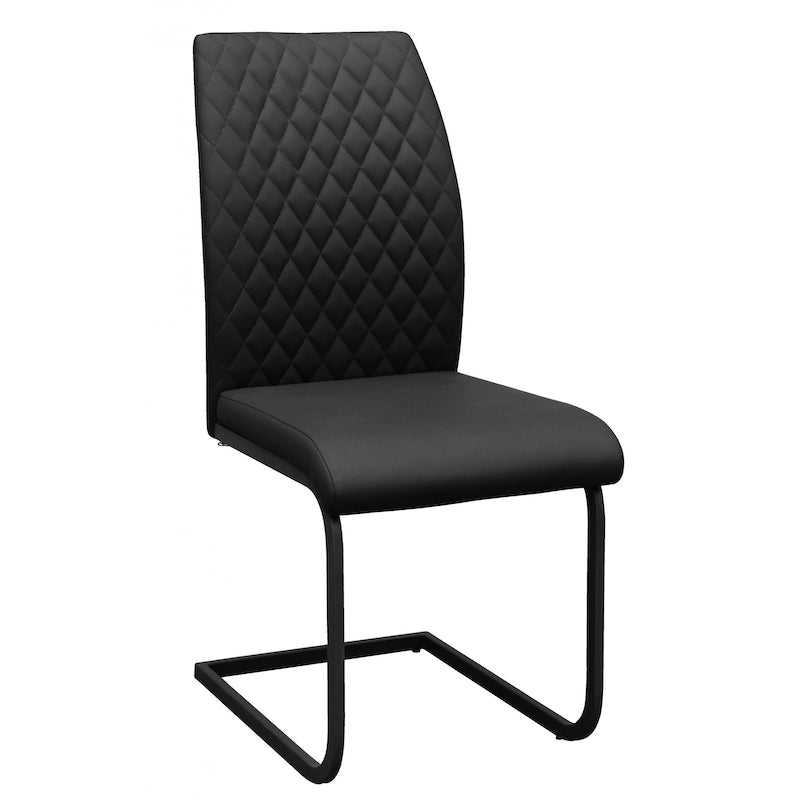 Heartlands Furniture Austin PU Black Dining Chair with Black Metal legs (Pack of 4)