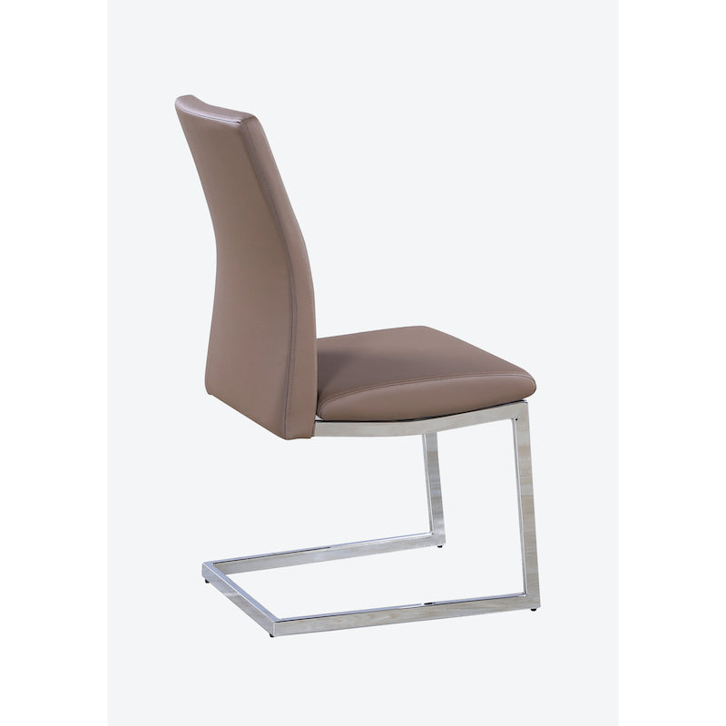 Heartlands Furniture Azore PU Chairs Chrome & Cappuccino (Pack of 2)