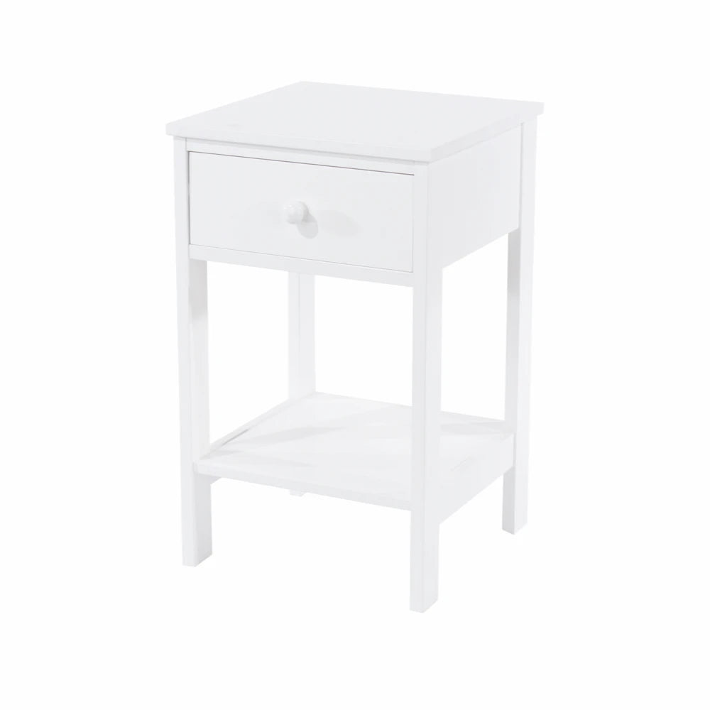 Core Products Options White Shaker, 1 Drawer Petite Bedside Cabinet