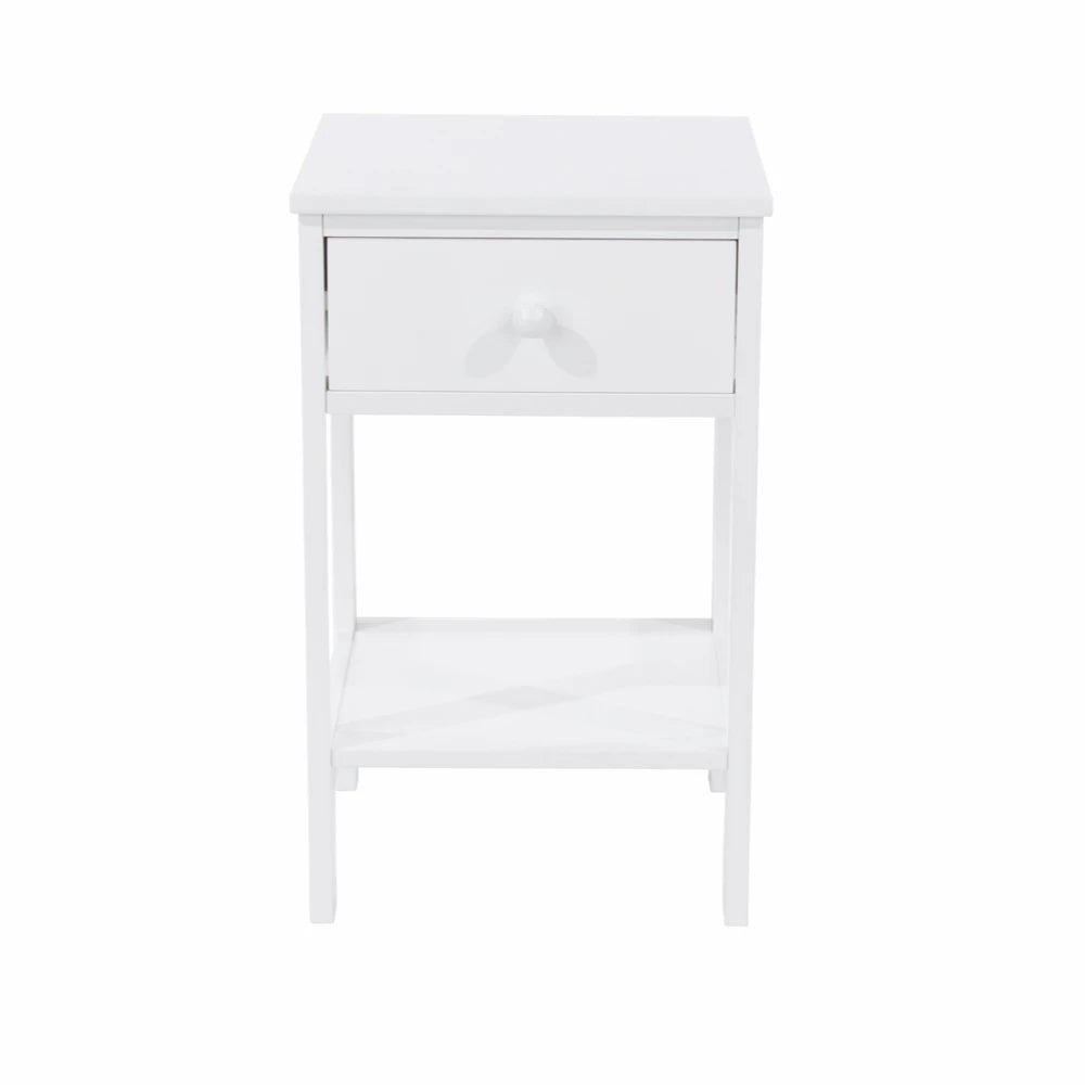 Core Products Options White Shaker, 1 Drawer Petite Bedside Cabinet