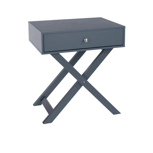 Core Products Options Blue X Leg  1 Drawer Petite Bedside Cabinet