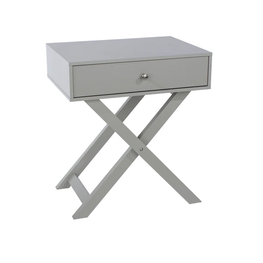 Core Products Options Grey X Leg  1 Drawer Petite Bedside Cabinet