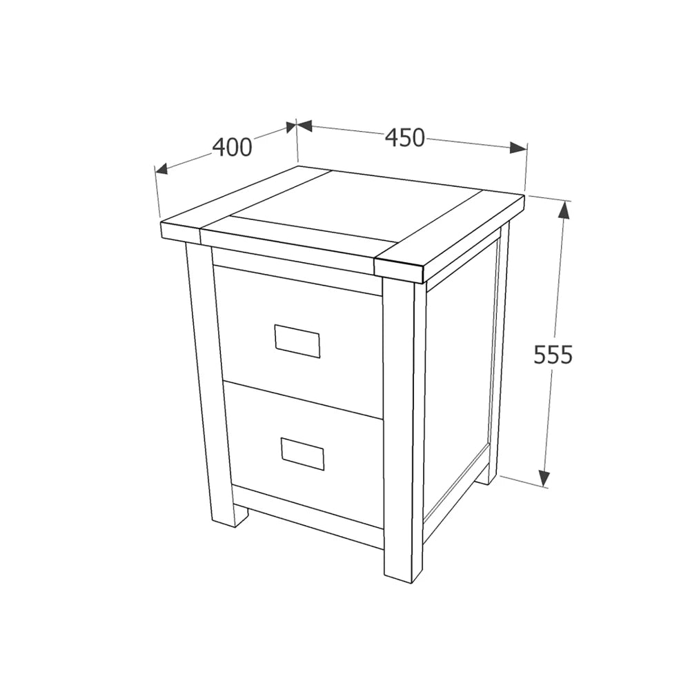 Core Products Boston 2 Drawer Bedside Cabinet