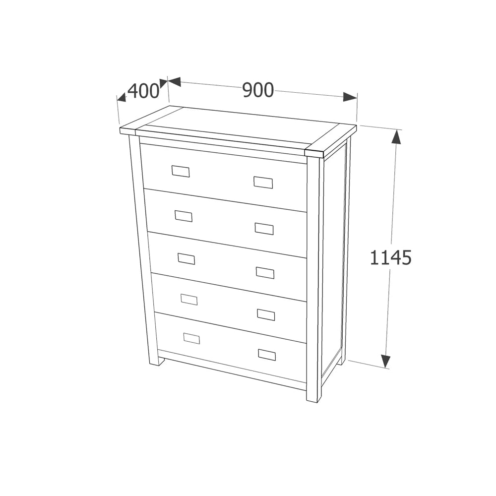 Core Products Boston 5 Drawer Chest
