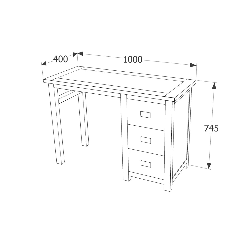 Core Products Boston Single Pedestal Dressing Table
