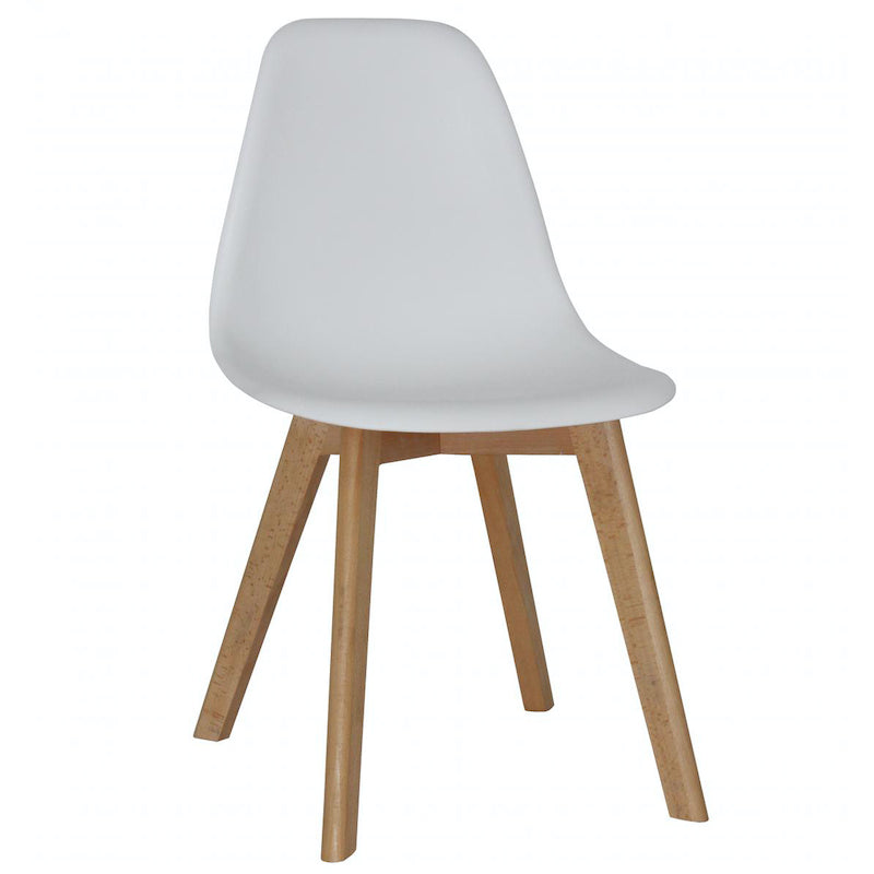 Heartlands Furniture Belgium Plastic (PP) Chairs with Solid Beech Legs White