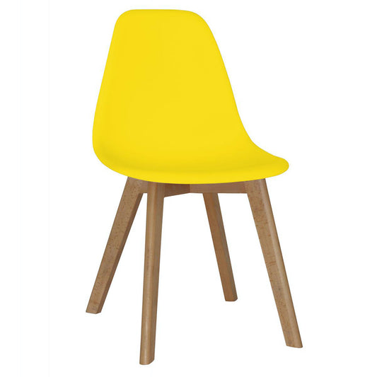 Heartlands Furniture Belgium Plastic (PP) Chairs with Solid Beech Legs Yellow