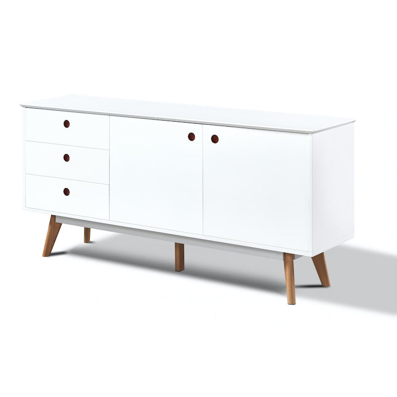 Heartlands Furniture Belgium Sideboard White 2Doors & 3 Drawers