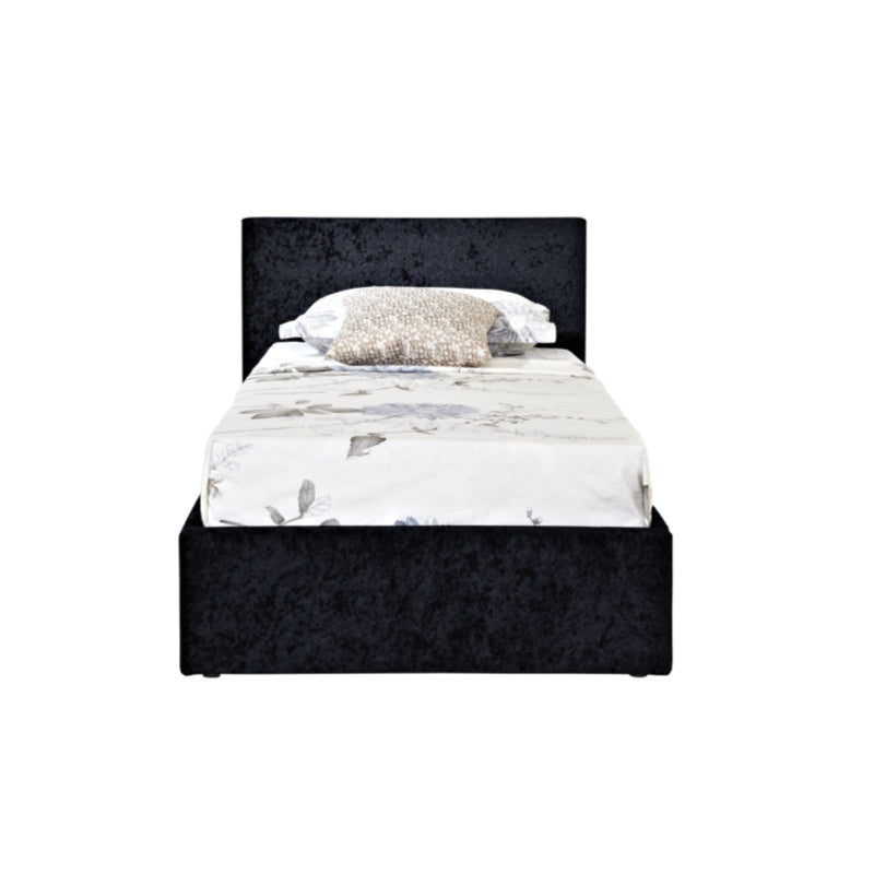 Birlea Berlin Ottoman 3ft Single Bed Frame, Black Crushed Velvet