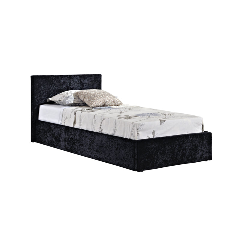 Birlea Berlin Ottoman 3ft Single Bed Frame, Black Crushed Velvet