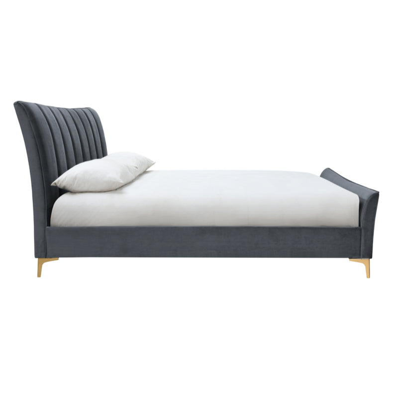 Birlea Clover 4ft Small Double Bed Frame, Grey Velvet