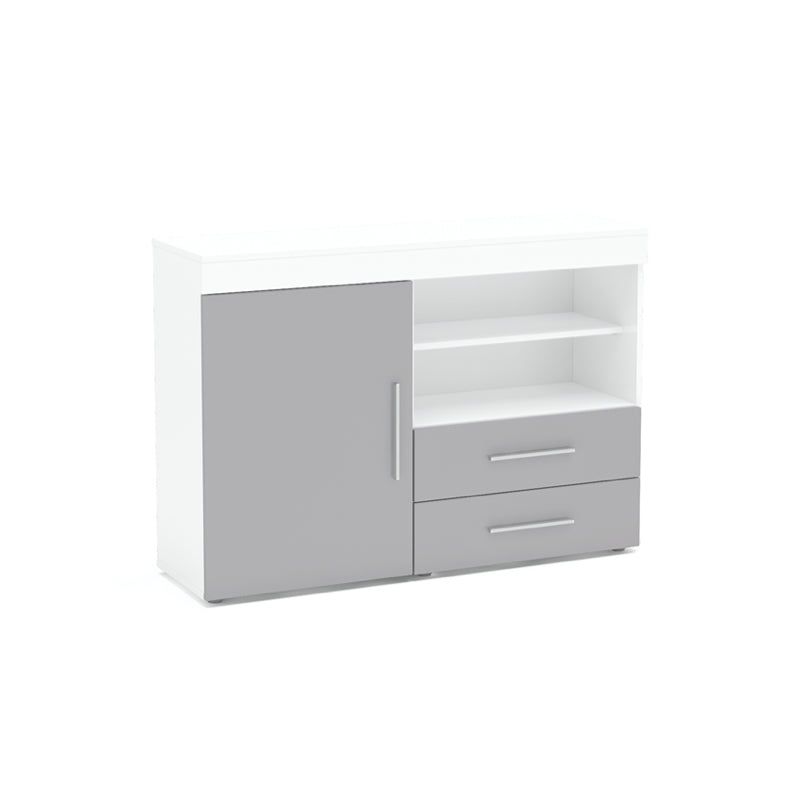 Birlea Edgeware 1 Door 2 Drawer Sideboard, White & Grey