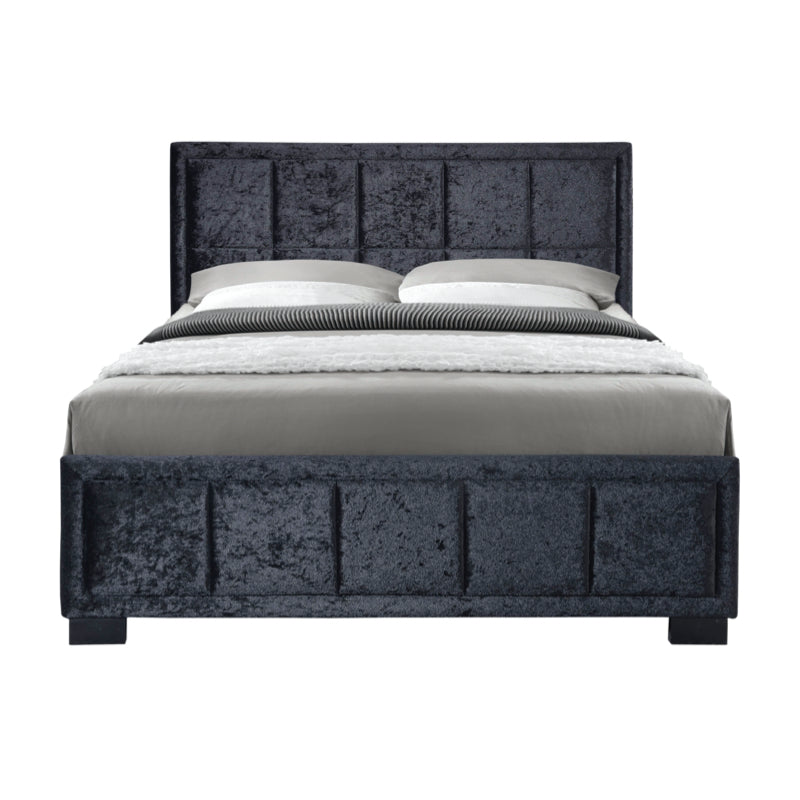 Birlea Hannover Fabric 5ft Kingsize Bed Frame, Black Crushed Velvet
