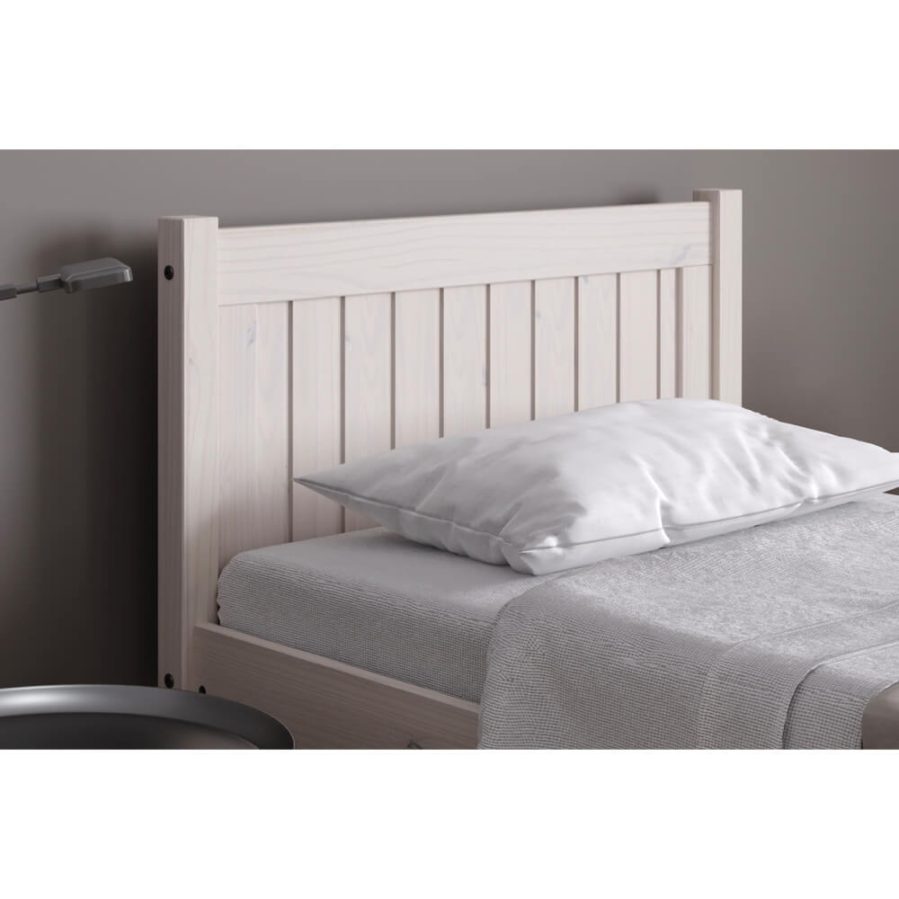 Birlea Rio 3ft Single Bed Frame, White Washed