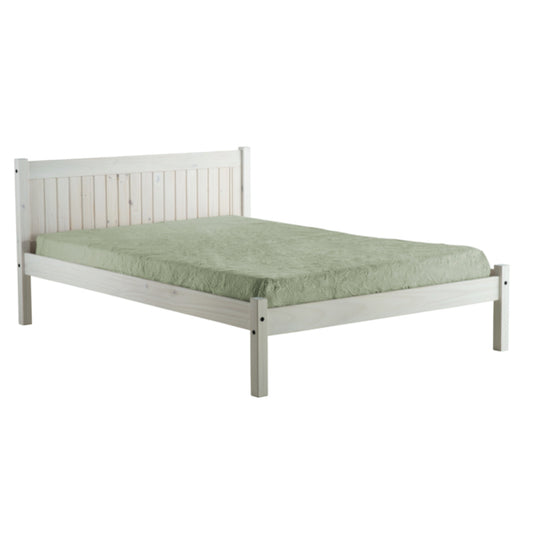 Birlea Rio 4ft Small Double Bed Frame, White Washed