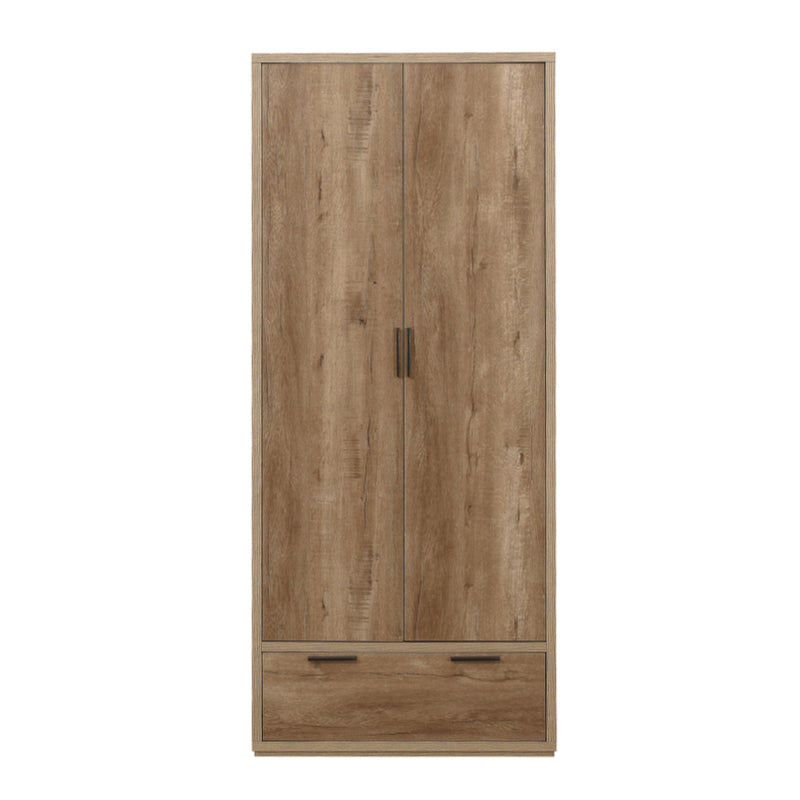 Birlea Stockwell 2 Door + 1 Drawer Wardrobe, Rustic Oak
