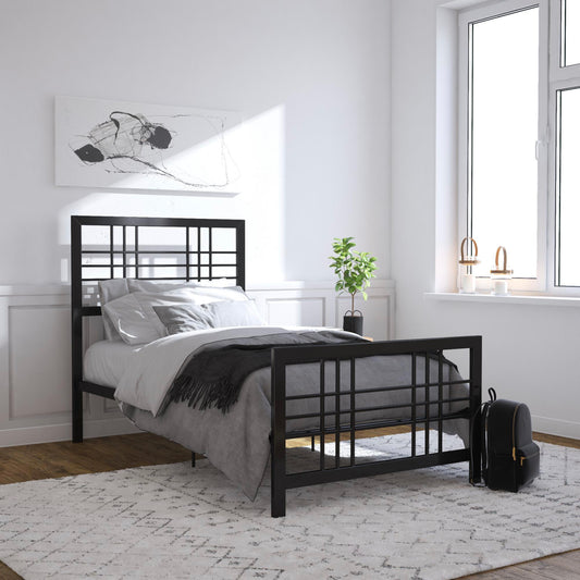 Dorel Home, Burbank 3ft Single Metal Bed Frame, Black