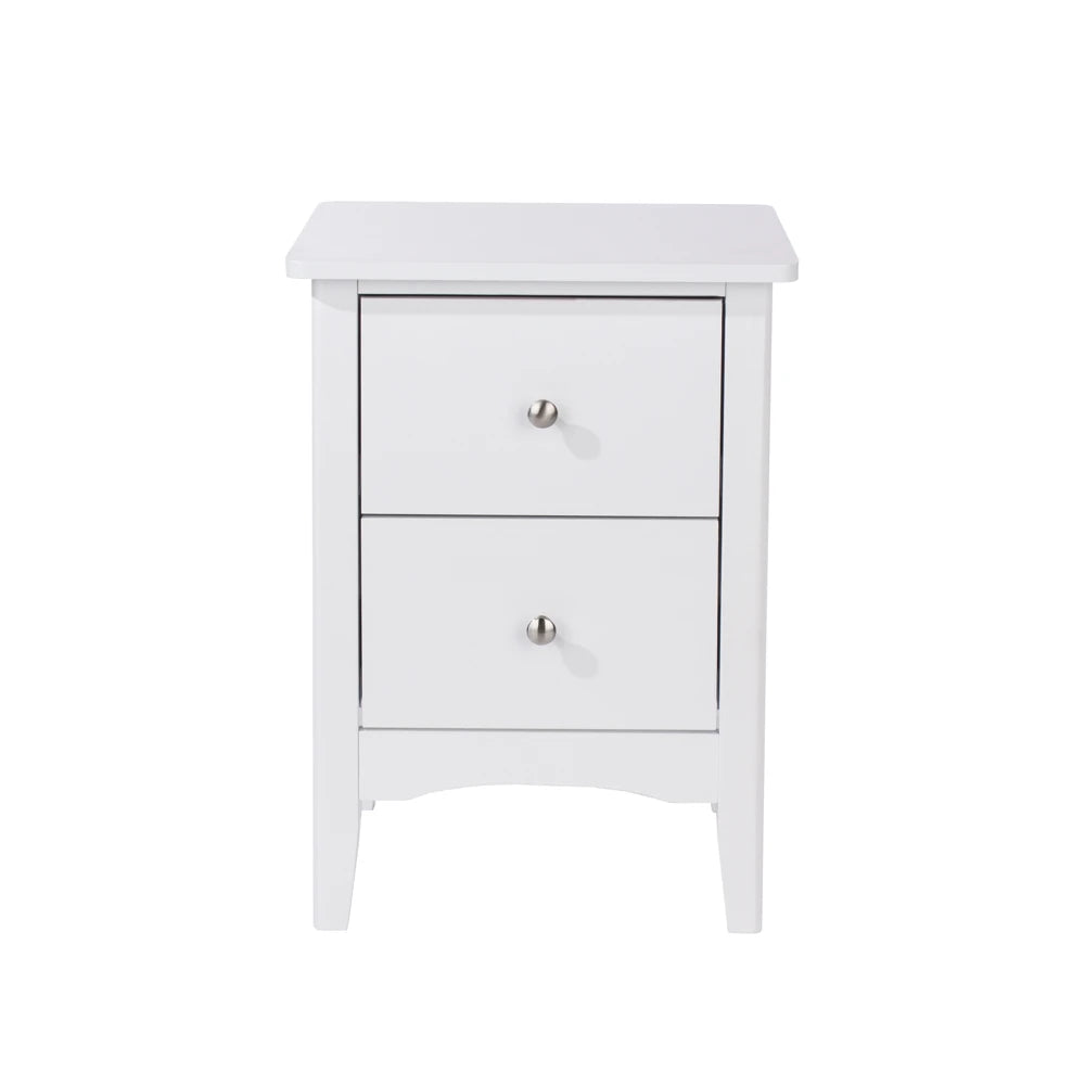 Core Products Como White 2 Drawer Bedside Cabinet