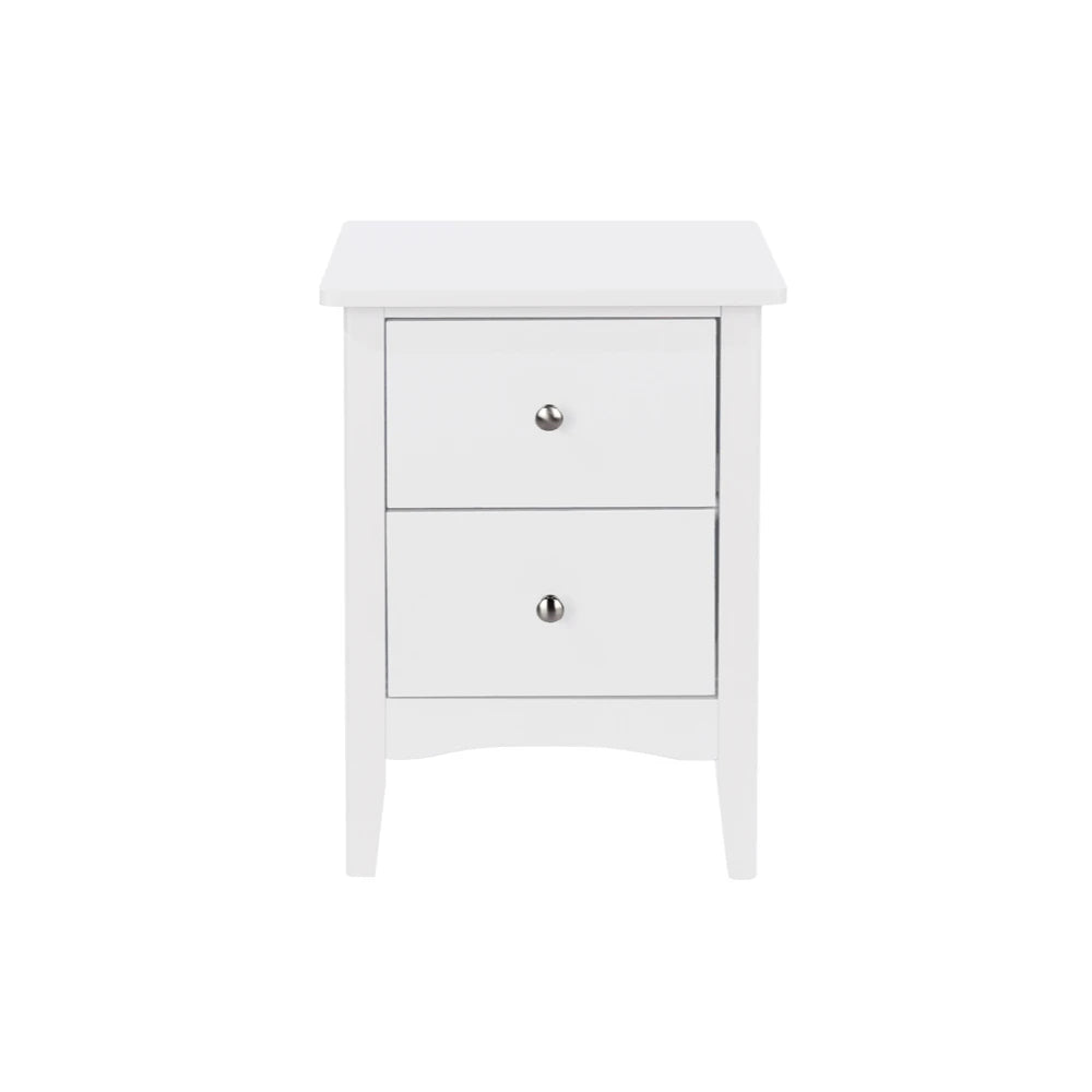 Core Products Como White 2 Drawer Bedside Cabinet