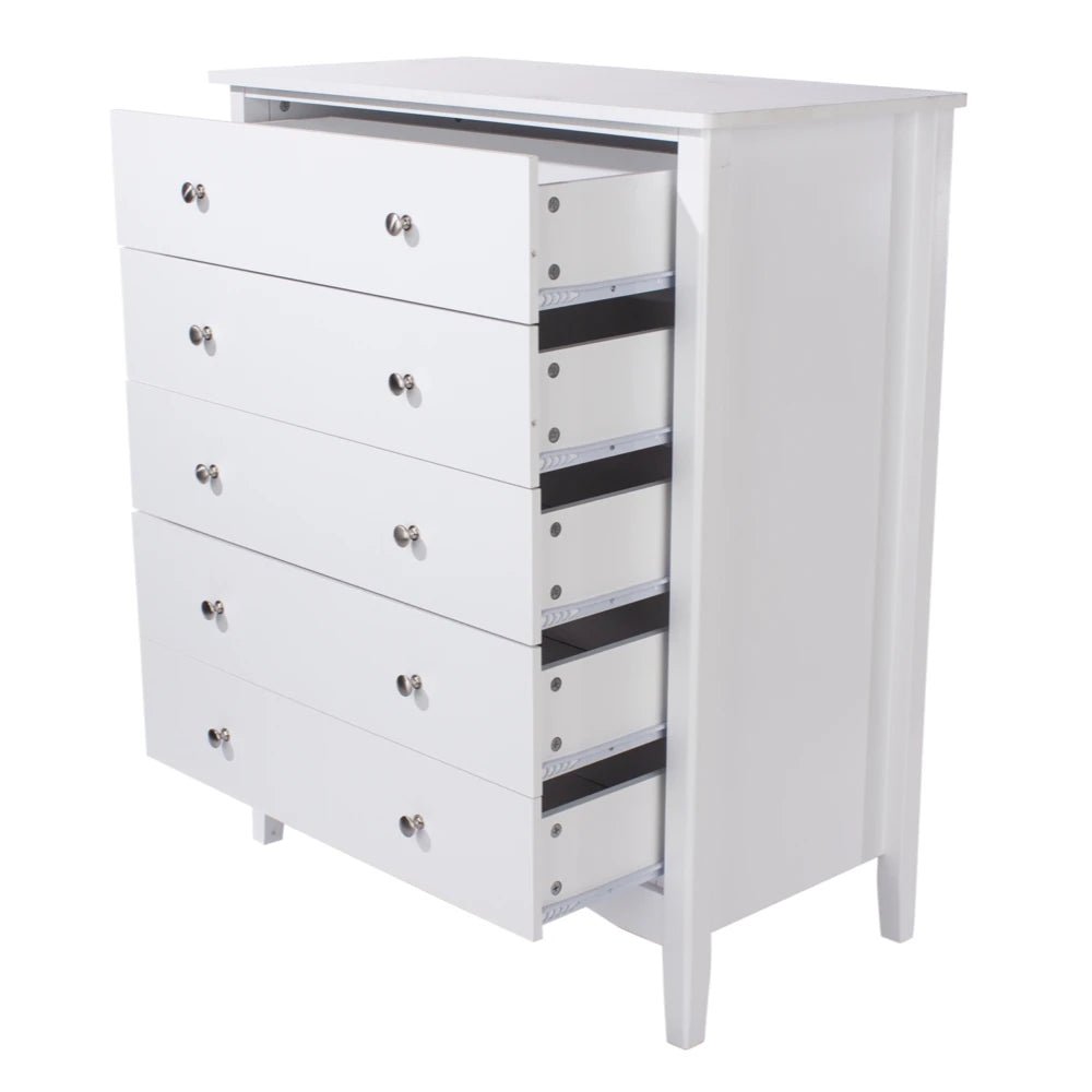 Core Products Como White 5 Drawer Chest