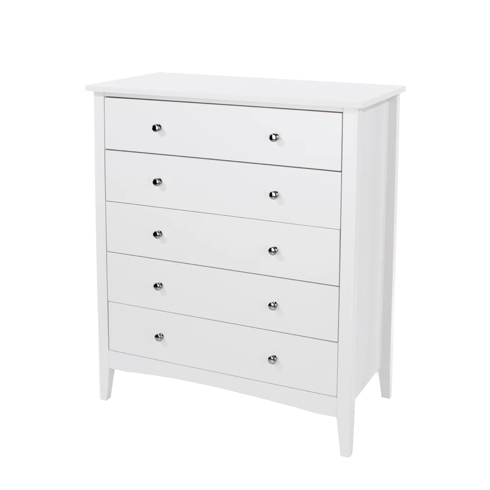 Core Products Como White 5 Drawer Chest