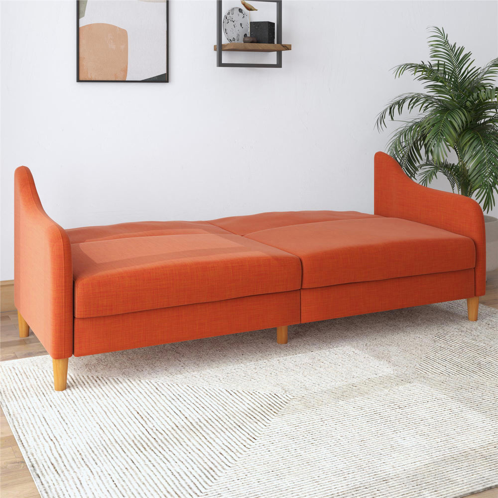 Dorel Home, Jasper Coil Futon in Orange Linen