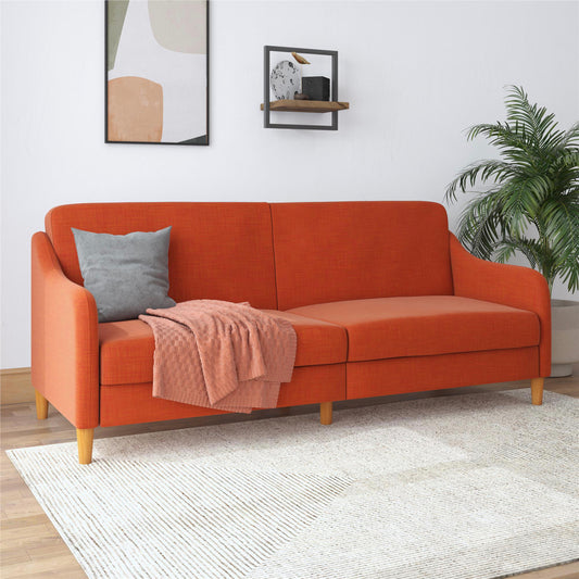 Dorel Home, Jasper Coil Futon in Orange Linen