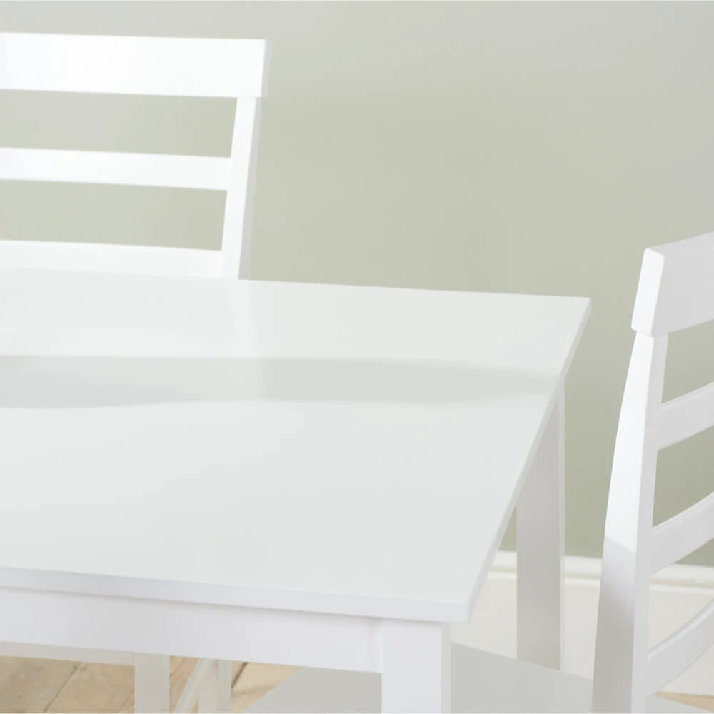 Birlea Cottesmore Rectangle Dining Set with 4 Upton Chairs, White